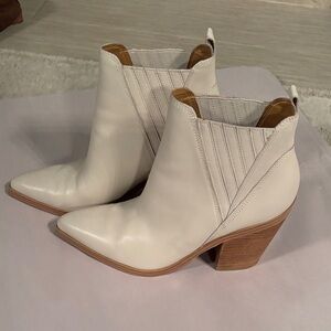 Marc Fisher Cream Ankle Boots like new